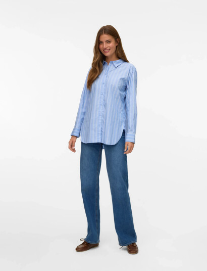 Vero Moda Vmelina Ls Shirt Wvn Noos - Blue - XS