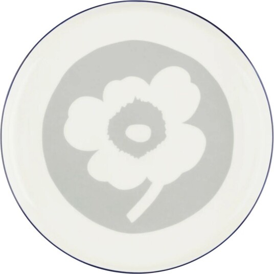 Marimekko Oiva Unikko tallerken Ø25 cm White-light grey-cobalt