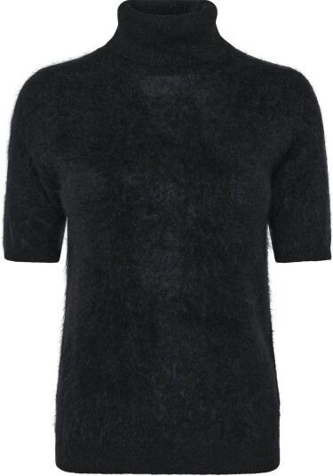 Davida Cashmere Brushed Turtleneck T Shirt BLACK M