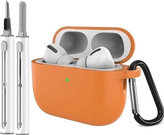 MTP Products AirPods Pro 3 silikonetui med karabinkrok og rengjøringspenn Oransje MTP Products AirPods Pro 3 silikonetui med karabinkrok og rengjøringspenn Oransje