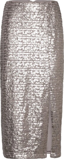 French Connection Adalynn Sequin Skirt Gold XS