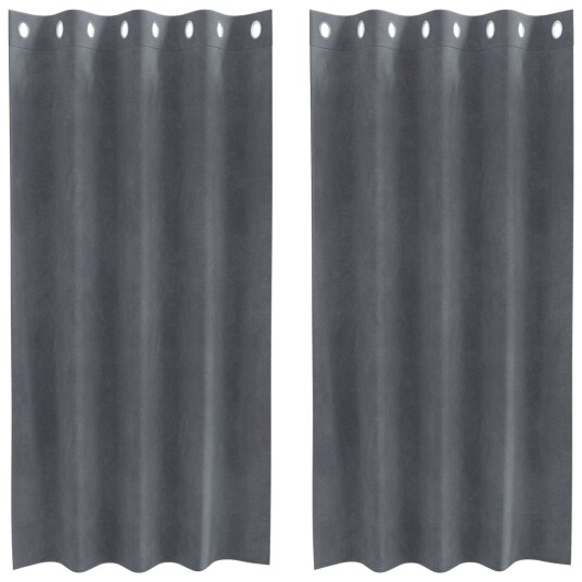 Gardiner med gardiner 2 pcs Lysegrå 140 x 175 cm Fløyel