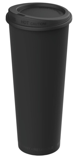 elasto REuse Beger til flergangsbruk Michigan inkl. lokk; 500ml, 7.9x18 cm (ØxH); Svart; 25 Stykk / Forpakning