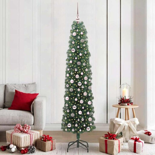  Kunstig juletre med 300 LED grønn 210 cm PVC og stål og plast