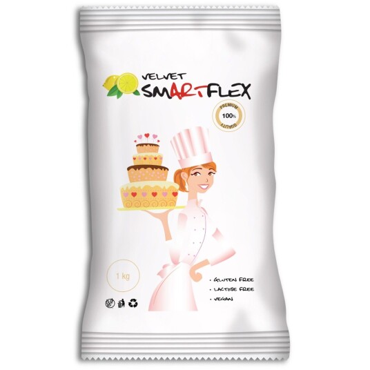 Smartflex Hvit Fondant Velvet Sitron 1kg 