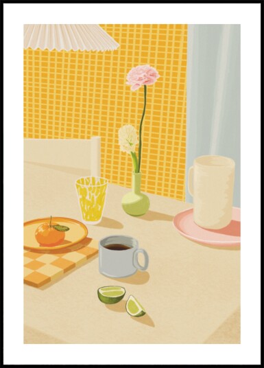 Bright Breakfast Table Plakat / 21x30 Bright Breakfast Table Plakat / 21x30