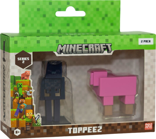 Minecraft Figur S2 Toppeez 2 stk 6 cm Happy Ghast og Piglin 145445