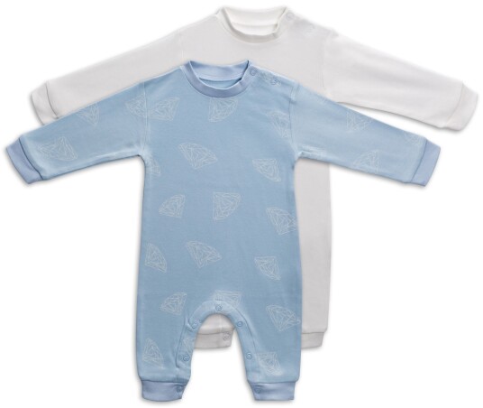 Tiny Treasure Maxime Jumpsuit 2-Pack Baby Blue 56 Tiny Treasure Maxime Jumpsuit 2-Pack Baby Blue 56