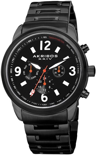Akribos XXIV Herreklokke AK783BK Multi Function Sort/Stål Ø45 mm