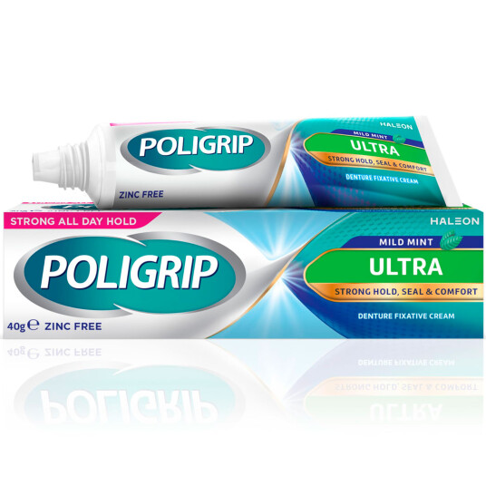 Proteselim POLIGRIP Ultra Strong Hold , Seal & Komfort Mild Mint 40g