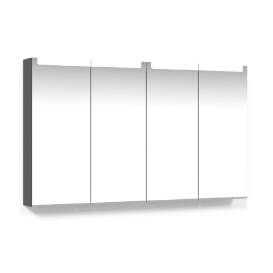 Macro Design Crown Speilskap Innfelt Belysning med 4 dør Antrasitt / 120cm Macro Design Crown Speilskap Innfelt Belysning med 4 dør Antrasitt / 120cm