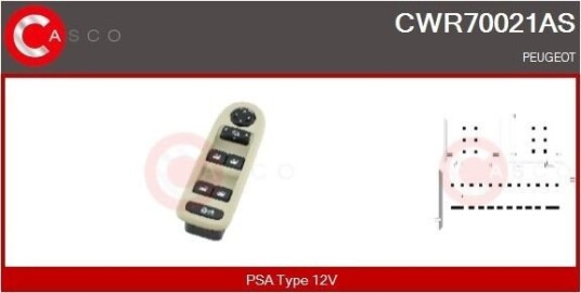 Bryter, vindusheis CASCO CWR70021AS