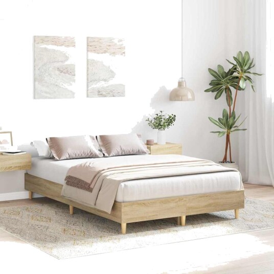 vidaXL Sengestamme Sonoma 137 x 190 cm Konstruert tre