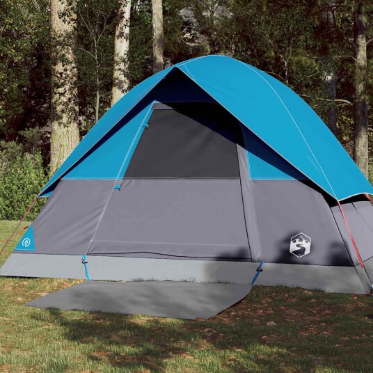 vidaXL telt for camping 3 personer blå vanntett