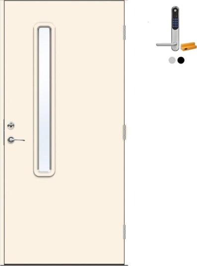 Ytterdør Swedoor Advance-Line Nordic Ribe med Yale Doorman Classic Home
