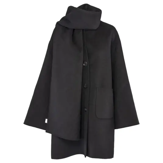 Clermonte Sandy Wool Coat With Scarf