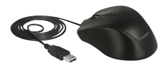Delock - Mus - Venstrehendt - Optisk - 5 Knapper - Kablet - Usb - Svart - Løsvekt Delock - Mus - Venstrehendt - Optisk - 5 Knapper - Kablet - Usb - Svart - Løsvekt
