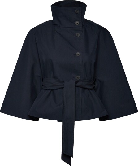 Gina Tricot Short Cape Trench Jacket Navy S Gina Tricot Short Cape Trench Jacket Navy S