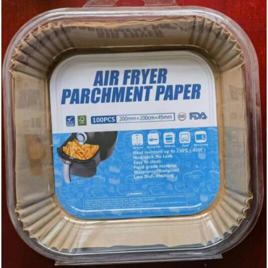 Airfryer tilbehør papir 20cm*4,5cm cm 100-300 stykker bakepapir non-stick vanntett og oljesikkert firkantet 100pcs