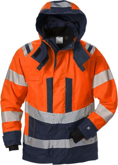 Fristads Høy synlighet Airtech skalljakke Dame cl 3 4518 GTT Hi Vis Oransje / Marineblå 3XL