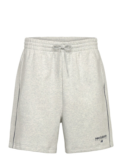 New Balance Linear Graphic Fleece Short 7"   Grey   L