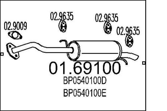 Bakre eksospotte MTS 01.69100