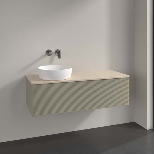 Villeroy & Boch Antao Servantskap med 1 skuff 120x50x36 cm u/lys Steingrå/Crème Villeroy & Boch Antao Servantskap med 1 skuff 120x50x36 cm u/lys Steingrå/Crème