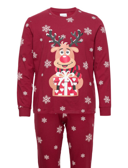 Happy Seasons Rudolph"s Cute Pajamas - Red - S