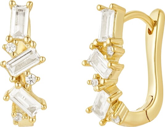 Sparkle Elegance Huggie Hoops Clear
