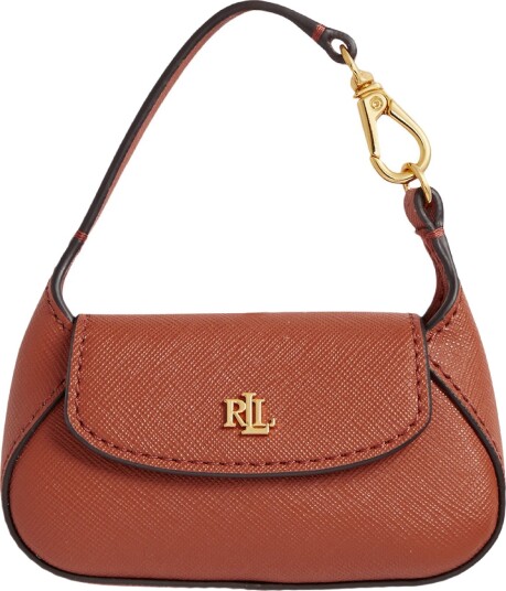 Lauren Ralph Lauren Crosshatch Leather Schylar Charm   Brown   ONE SIZE
