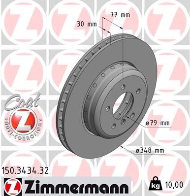 Bremseskive ZIMMERMANN 150.3434.32