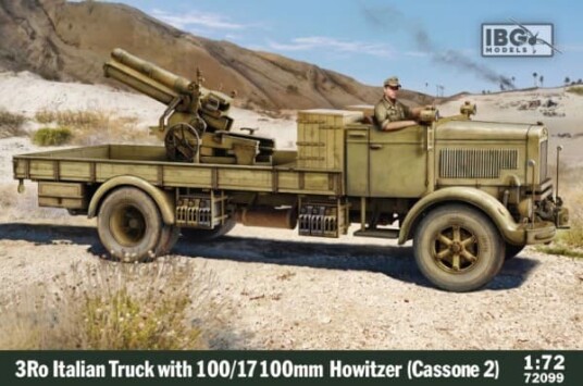 Ibg modell plastikowy 3Ro italiensk lastebil med 100/17 100 mm haubits 1/72