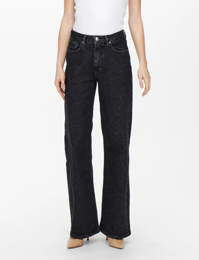 ONLY Onljuicy Hw Wide Leg Dnm Rea244 Noos - Black - 30 x 34