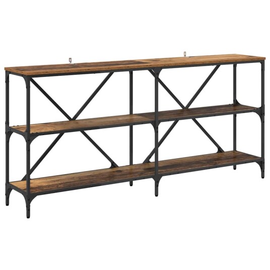 Konsollbord med hylle Gamle tre 160 x 30 x 75 cm Konstruert tre