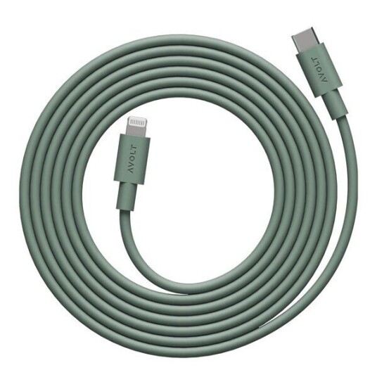 Avolt 2m USB-C til Lightning Ladekabel i Eikegrønn