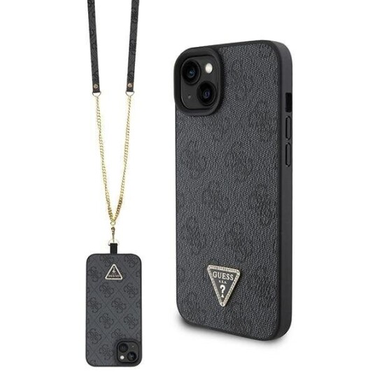Guess iPhone 15 Plus 6,7" Hardcase Crossbody med Metall-Logo Svart