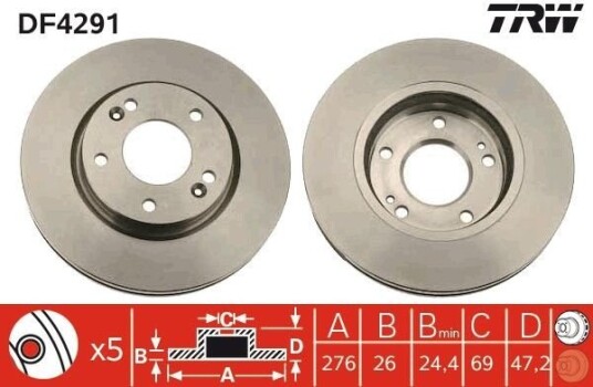 Bremseskive TRW DF4291