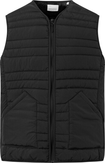 Knowledge Cotton Apparel Men's Go Anywear™ Quilted Padded Zip Vest Black Jet XXL, Black Jet