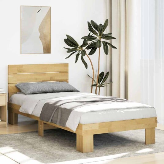  Sengeramme med sengegavl uten madrass 75x190 cm Heltre Eik 8721158512710