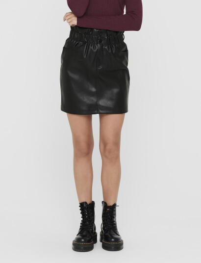 ONLY Onlmaiya-Miri Faux Leather Skrt Pnt - Black - L