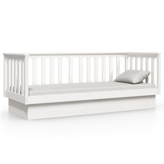 vidaXL Dagseng hvit 75x190 cm heltre furu