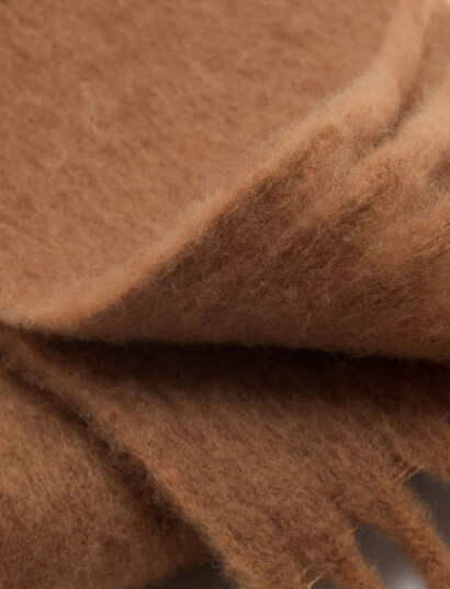 Mango Fringed Edge Scarf Brown ONE SIZE