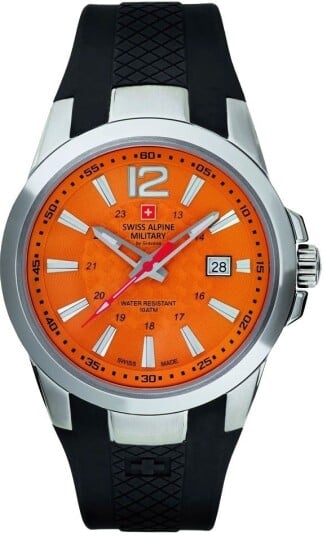Swiss Alpine Military Herreklokke 7058.1839 Combat Air Orange/Gummi