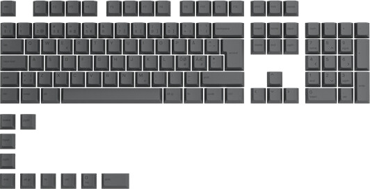 Glorious GPBT Keycaps - 115 PBT keycaps - Tastehetter - Dansk - Svart