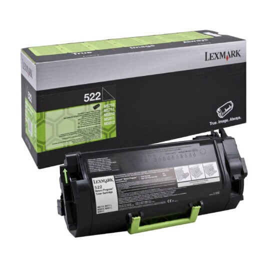 Lexmark 522 BK Toner - 52D2000 Original - Svart 6000 sider Lexmark 522 BK Toner - 52D2000 Original - Svart 6000 sider