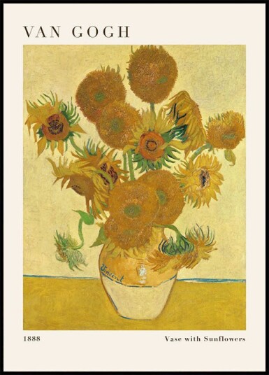 Vase with Sunflowers by Vincent van Gogh Plakat Plakat / 40x50cm Vase with Sunflowers by Vincent van Gogh Plakat Plakat / 40x50cm