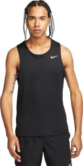 Nike Dri-Fit Miler Running Tank Herre Black XL