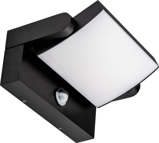 V Tac 17W LED vegglampe med sensor   IP65 sort PIR sensor inkl. lyskilde   Kulør : Nøytral
