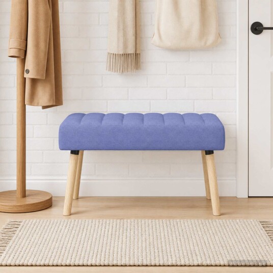 vidaXL Kanal-Quiltet Benk Jeans blå 80 x 40 x 46 cm Stoff