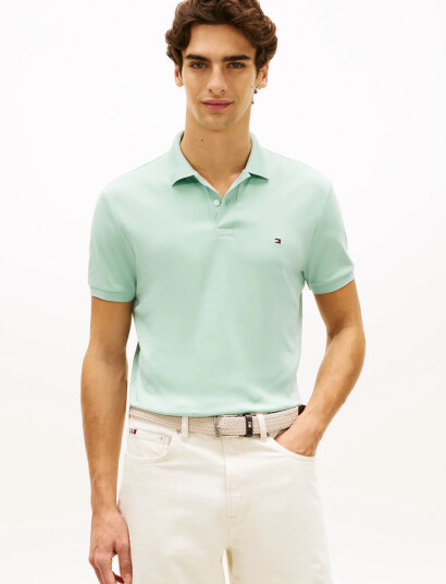 Tommy Hilfiger Liquid Cotton Reg Seasonal Polo   Green   L